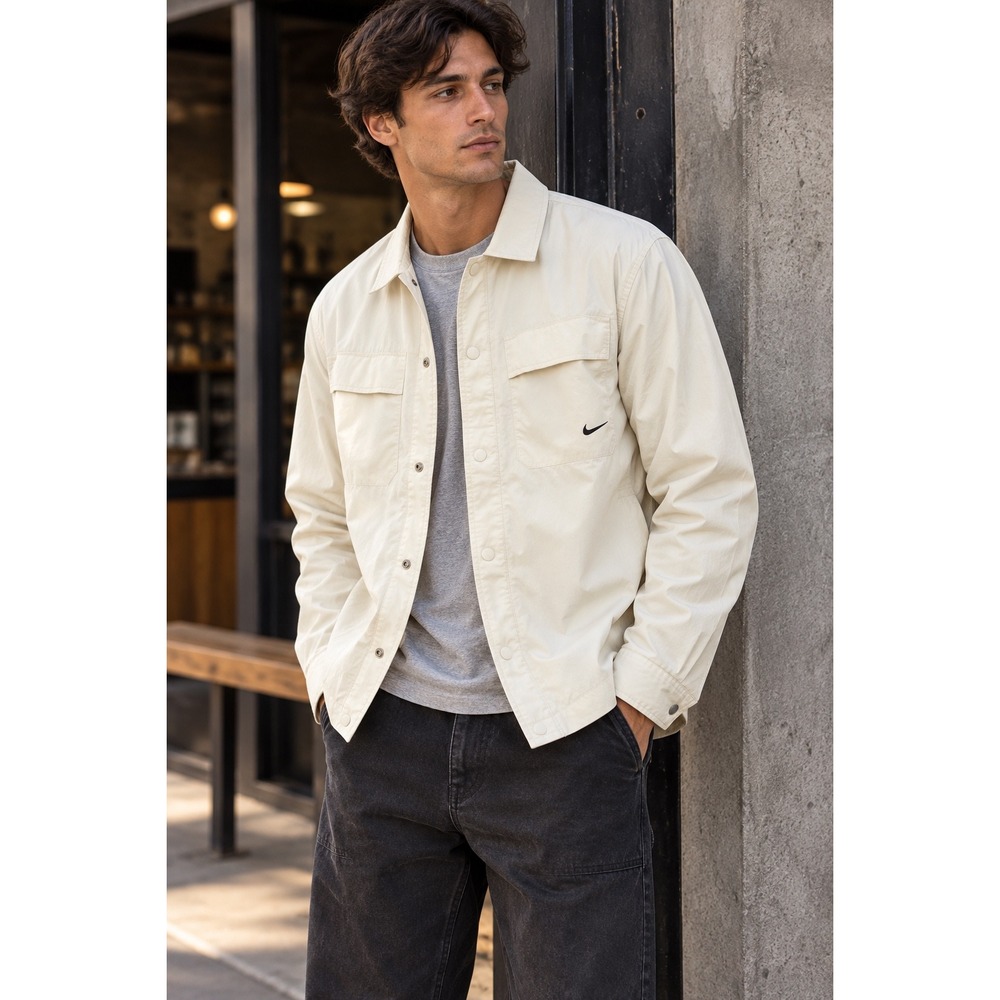Nike Sportswear Essentials Woven Work Jacket Sail Orewood‎ Brown Large